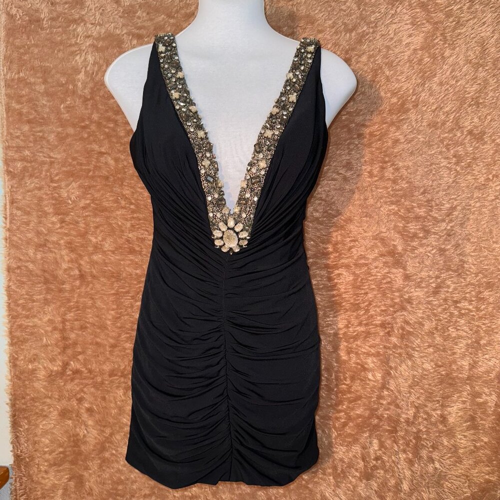 Unique Jovani New York Black Mini Dress (4)
